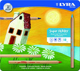LYRA Super Ferby Unlacquered Triangular Giant Colored Pencils, 6.25 Millimeter Lead Core, Set of 18