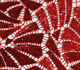 Guipure Fabric Sequin Lace Celebrity 48" Wide Sold By The Yard (RED)