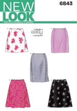 New Look Sewing Pattern 6843 Misses Skirts, Size A (8-10-12-14-16-18)