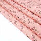 RayLineDo 100% Cotton Linen Printed Sewing Fabric Pink Flower Floral Patchwork Tablecloth 150cm