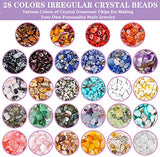 Ring Making Kit with 28 Colors Crystal Beads, iReaydo 1667Pcs Crystal Jewelry Making Kit with Gemstone Chip Beads, Jewelry Wire, Pliers&Jewelry Making Supplies for DIY Craft Necklace Bracelet Earring