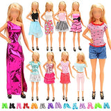 Miunana 30 Pack Handmade Girl Doll Clothes and Accessories 10 pcs Mix Doll Clothes Dress 10 Doll Shoes 10 Mix Accessories for 11.5 inch Dolls
