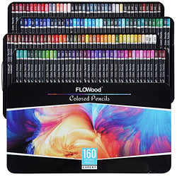 Tavolozza Premium 180 Colored Pencils, Art Supplies Professional Colouring Pencils Set of 160 Colors, Packed in Pretty Tin Box - Perfect for Adult Artists Coloring & Drawing