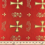 Metallic Clerical Church Cross Brocade Fabric 60" Wide 100% Polyester Sold By The Yard Many