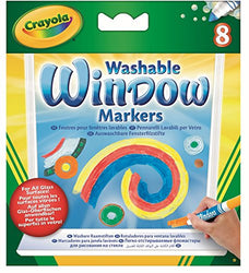 Crayola; Washable Window Markers; Art Tools; 8 Different Colors; Bright, Bold Colors; Works on