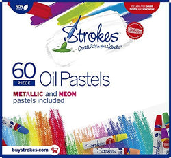 Premium Oil Pastels 60 Assorted Colors Non Toxic, Smooth Blending Texture, Ideal For All Artist Levels Includes Pastel Holder Sharpener.