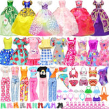Ecore Fun 48 pcs Doll Clothes and Accessories for 11.5 Inch Doll - 2 Princess Dresses 7 Fashion Dresses 2 Outfits 2 Swimsuits 10 Shoes 5 Crowns 5 Necklaces 5 Handbags 10 Hangers Accessories Girls Gift