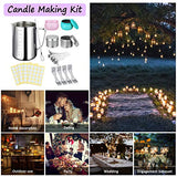Candle Making Kit Supplies, DIY Candle Craft Tools, 900ml Candle Make Pouring Pot, Candle Wicks, Candle Wicks Sticker, 3-Hole Candle Wick Holder and Spoon for DIY Candles