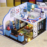 YuanYang hotpot Dollhouse Miniature with Furniture, DIY Dollhouse Wooden Miniature Furniture Set with LED Lights and Dust Cover for Boys and Girls
