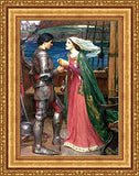 John William Waterhouse Tristan and Isolde Framed Canvas Giclee Print - Finished Size (W) 22.1'' x (H) 28.1'' [Gold] (S04-27K-MD535-01) - Enhanced Image