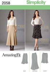Simplicity 2058 Women's Skirt Sewing Patterns, Sizes 20W-28W