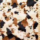 Velboa Wave Print Cow Tan 60 Inch Fabric by the Yard (F.E.®)