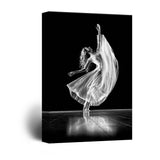 wall26 - Canvas Wall Art Sports Theme - A Dancing Girl in Black White - Giclee Print Gallery Wrap Modern Home Decor Ready to Hang - 24x36 inches