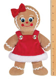 Bearington Holly Ginger Plush Stuffed Animal Gingerbread Girl, 10 Inches