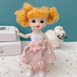 New 6.3 Inch Doll 13 Joint Cute Doll 3D Brown Eye Dress Up Fashion Baby with Clothes Shoes Children's Toy Girl Gift