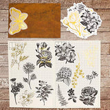 Knaid Botanical Large Gold Foil Stickers Set (120 Pieces) - Flower and Leaves Washi Sticker for Scrapbooking, Kid DIY Arts Crafts, Album, Bullet Journaling, Planners, Calendars and Notebook
