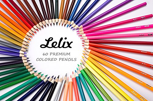 Lelix Premium Soft Core Colored Pencils 60 Unique Colors Perfect