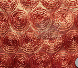 Taffeta Fabric Rosette Swirl ORANGE / 52" Wide / Sold by the Yard