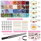 Ring Making Kit with Crystal Beads, selizo 28 Colors Crystal Jewelry Making Kit with Crystals, Jewelry Wire, Pliers and Earring Making Supplies for Jewelry Making
