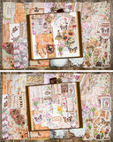 Knaid 200 Pieces Vintage Ephemera Bundle Junk Journal Kit Scrapbook Supplies Paper Sticker Material Pack for Art Journaling Bullet Journals Planners Collage Craft Notebooks Decoupage Album Crafter Gifts (Cottagecore)