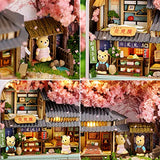 Roroom DIY Miniature and Furniture Dollhouse Kit,Mini 3D Wooden Doll House Craft Model Box Theater Style ,with LED ,Creative Room Idea for Valentine's Day Birthday Gift (Q7)
