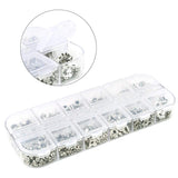 Quefe 360pcs Silver Spacer Beads Caps of 12 Styles Jewelry Accessories for Bracelet Necklace Jewelry Making