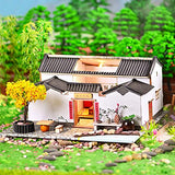 SYW DIY Dollhouse Miniature Furniture Kit Chinese Style Courtyard Model Dollhouse Led Lights Accessories Hand Craft Children Puzzle Toy Birthday Gift