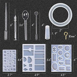 EuTengHao 229Pcs DIY Jewelry Casting Molds Tools Set More Than 120 Designs Contains 9 Silicone Jewelry Resin Molds with 70 Designs,1 Earring Molds with 25 Designs,2 Necklace Bear Molds,3 Diamonds Mold