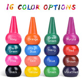 Finger Crayons for Toddlers Palm Grip 16 Colors Baby Crayons Washable Non-Toxic Paint Crayons Sticks Stackable Toys