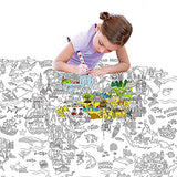 Jar Melo Giant Coloring Poster for Kids; World Map 45.3" X 31.5" and 16 Colors Washable Jumbo Crayons for Kids, Art Suppliers, Easy to Hold
