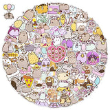 RADINKA 100 PCS Cartoon Cat Waterproof Vinyl Stickers Apply Laptop, Water Bottle, Phone, Skateboard. Cute Stickers for Kids, Girl