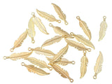 100pcs Indian Feather Charms Pendants Easter Angel Wing Feather Dangle Charm for DIY Crafting Bracelet Necklace Jewelry Making Findings(Gold Tone)