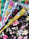 50pcs (24cm×25cm) Floral Pattern Print 100% Cotton Fabric Bundle Squares for Quilting Sewing Patchwork DIY Handmade Artcraft Assorted Crafting Fabrics