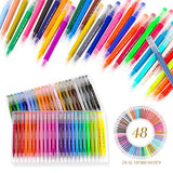 Mancola 48 Colors Dual Tip Brush Pens with Fineliners Art Markers, Watercolor Dual Brush Tip and Highlighters for Adult Coloring Books, Art, Sketching, Calligraphy, Bullet Journal Man-048