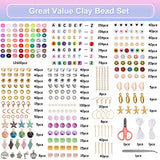 QUEFE 14700pcs, Clay Beads for Bracelet Making Kit, 84 Colors Flat Round Polymer Clay Heishi Spacer Beads for DIY Crafts Necklace Jewelry Making Gifts