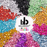 3 Boxes of Flatback Round Rhinestones for Manicure Pack #1, Nail Art Crystal Diamond Bead Jewelry Kit for Women Girls