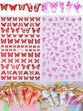 Warmfits 10 Sheets Holographic Butterfly Nail Stickers Decals Holo Gold Silver Multi-Color Different Shapes Nail Adhesive Stickers