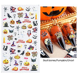 5D Halloween Nail Art Stickers Decals Day of The Dead Nail Supplies 5D Stereoscopic Embossed Red Bloody Scar Lips Nail Design Self-Adhesive Charms Nail Decoration for Acrylic Nail 3 Sheets