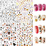 Halloween Halloween Nail Art Stickers Decals 1500 Pcs, 3D Self-Adhesive DIY Nail Sticker Decorations for Halloween Party and Daily (12 Sheets)