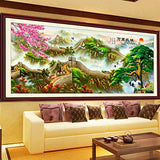 BNSDMM 5d DIY Diamond Drawing Full Drill Wanli Great Wall Scenic Landscape Diamond Painting Welcome Guest Diamond Embroidery Chinese Style Gift (Size : 120X50cm)
