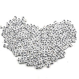 Trasfit 600 Pieces White Acrylic Alphabet Letter"A-Z" Cube Beads for jewelry making, Bracelets,