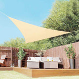 Yeahmart Shade Sail, 12' x 12' x 12' Sun Shade Sail Triangle 98% UV Block Canopy for Patio Yard Deck Pergola Backyard Lawn Garden Outdoor Activities, Cream