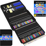 AITUSHA Art Supplies Drawing and Sketching Colored Pencils Set 96+1-Piece,Graphite Charcoal Professional Artists Pencils Kit,Gifts for Kids & Adults Drawing Tool Set