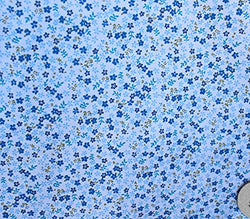 Polycotton Fabric Printed LOBELIA BLUE / 60" Wide / Sold by the Yard