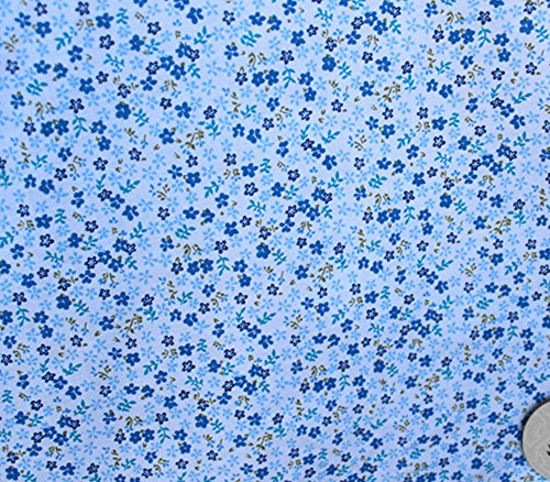 Polycotton Fabric Printed LOBELIA BLUE / 60" Wide / Sold by the Yard