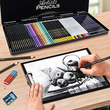 Drawing Pencil Set 60 Pieces,Contains Coloured,Sketch,Drawing,Watercolour,Charcoal Pencils,Senior artist pencil.
