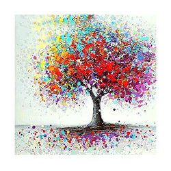 Artoree DIY 5D Diamond Painting by Number Kit for Adult, Full Drill Diamond Embroidery Kit Home Wall Decor-16x16" Colorful Tree
