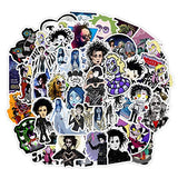 Famous Movies Tim Burton Stickers 50 Packs Sweeney Todd, Corpse Bride, Sleepy Hollow, Edward Scissorhands Stickers for Water Bottles Laptop Bike Car Guitar Luggage Skateboard Best Gift for Kids Teen