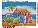 Diamond Painting Kits for Adults, Full Drill Surf Shack Rhinestone Embroidery Cross Stitch Pictures Arts Craft Home Wall Decor 11.8x15.8 inch