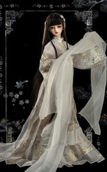 BJD Clothing White Gold Chinese Antique Clothing for 1/3 BJD SD BB Girl Dollfie Dolls